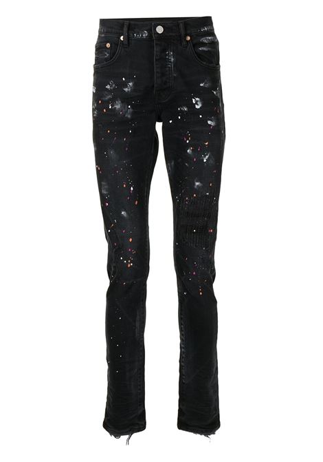 Jeans con effetto vernice in nero Purple - uomo PURPLE | P001BRKS122BLK