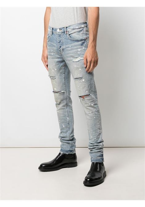 Jeans slim con stampa in blu Purple - uomo PURPLE | P001LIPLGHTINDG