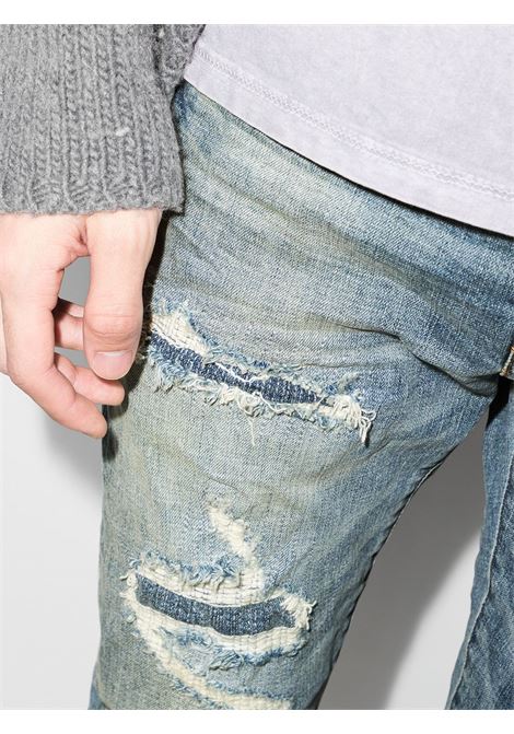 Jeans skinny con effetto vissuto P001 Vintage in blu Purple - uomo PURPLE | P001LIVI122LGHTINDG