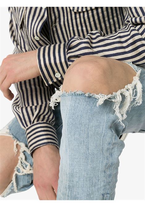 Jeans slim con strappi in blu Purple - uomo PURPLE | P002LIBLGHTINDG