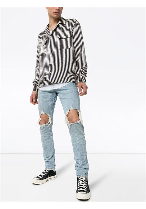 Jeans slim con strappi in blu Purple - uomo PURPLE | P002LIBLGHTINDG