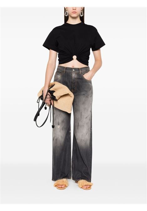 T-shirt con dttaglio ad anello in nero Rabanne - donna RABANNE | 23AJTO539CO485P001