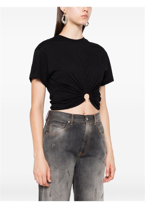T-shirt con dttaglio ad anello in nero Rabanne - donna RABANNE | 23AJTO539CO485P001