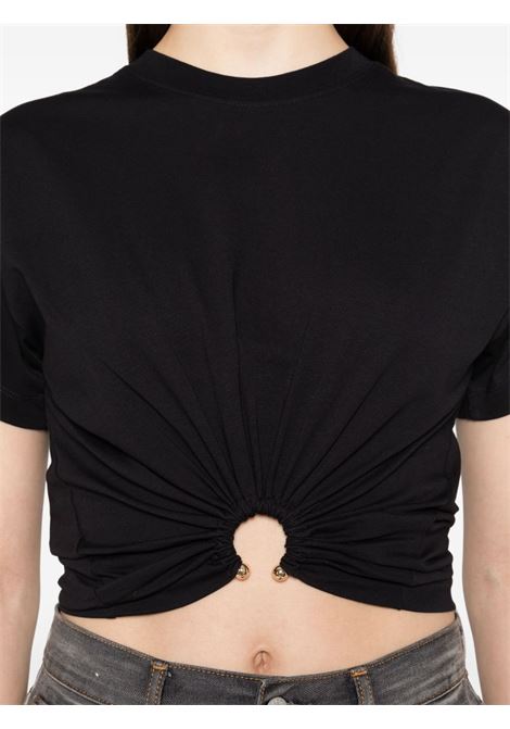 T-shirt con dttaglio ad anello in nero Rabanne - donna RABANNE | 23AJTO539CO485P001
