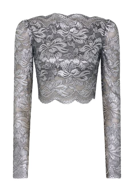 Top corto in grigio Rabanne - donna