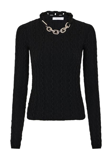 Maglione con dettaglio a catena in nero Rabanne - donna