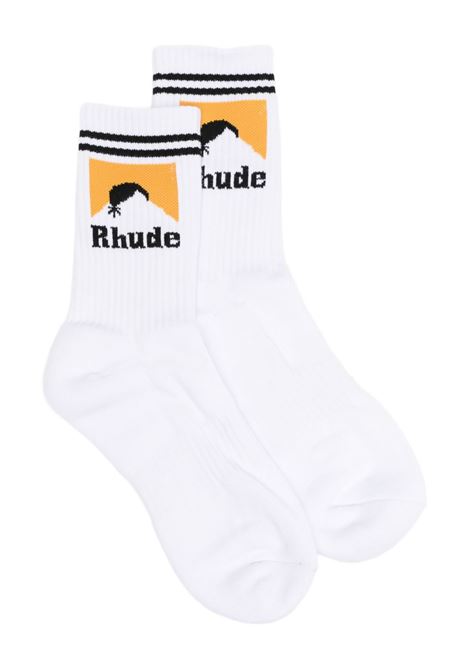 Calzini con logo a intarsio in bianco Rhude - uomo RHUDE | RHPF25SO057503138