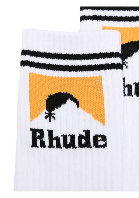 Calzini con logo a intarsio in bianco Rhude - uomo RHUDE | RHPF25SO057503138