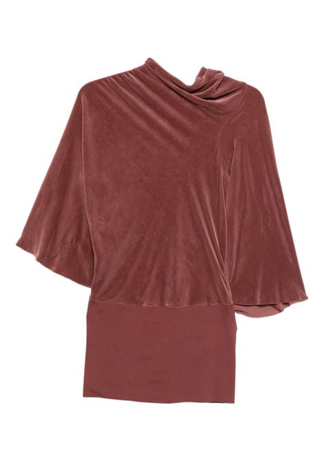 Top drappeggiato effetto velluto in rosa Rick owens - donna RICK OWENS | Top | RP02E4231V13