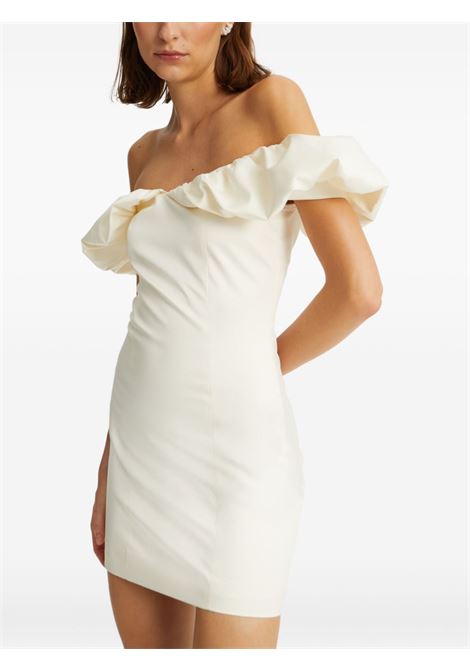 Abito corto con ruches e spalle scoperte in bianco Rotate - donna ROTATE | 114205857857