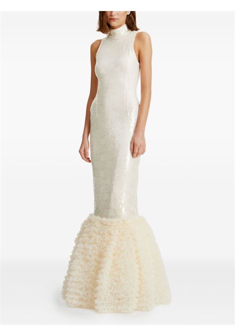 Abito da sera a sirena con paillettes in crema Rotate - donna ROTATE | 114676857857