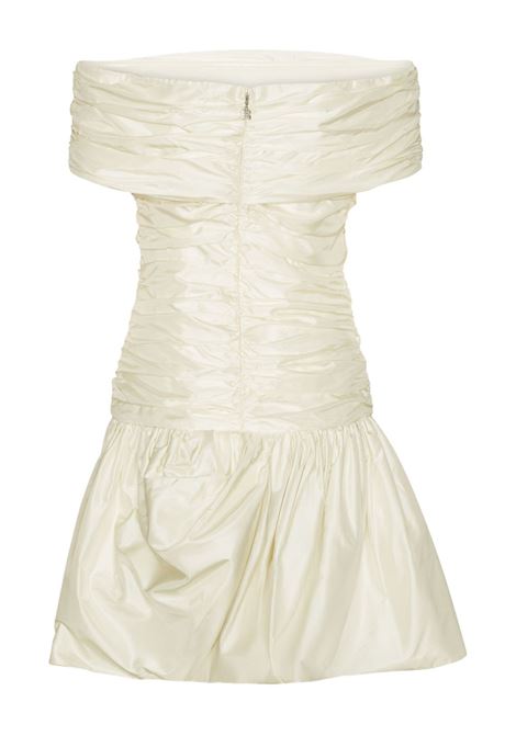 White  off-shoulder gathered minidress Rotate - women ROTATE | 114678857857