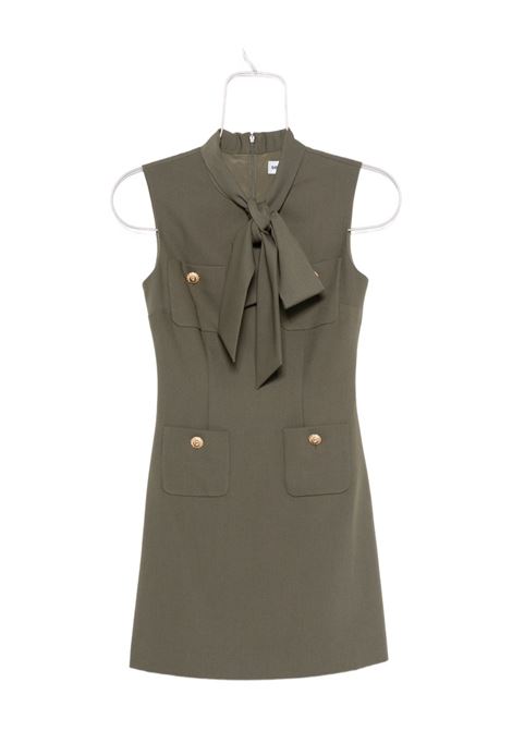 Khaki twill mini dress Self-portrait - women SELF-PORTRAIT | PF25016SBG