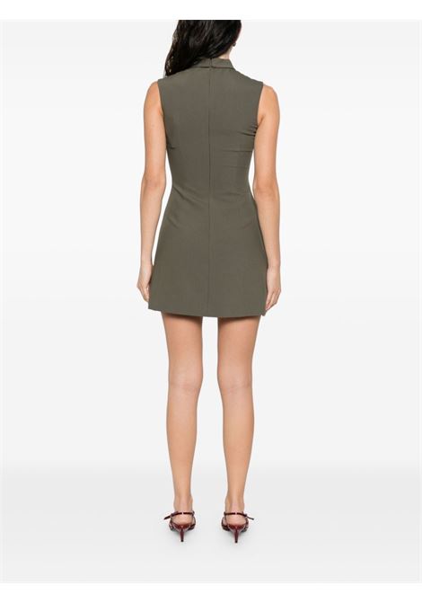 Khaki twill mini dress Self-portrait - women SELF-PORTRAIT | PF25016SBG