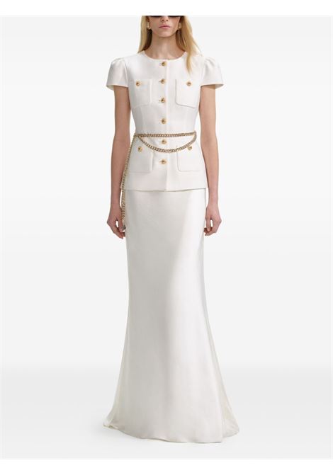 Cream satin-finish skirt maxi dress Self-portrait - women