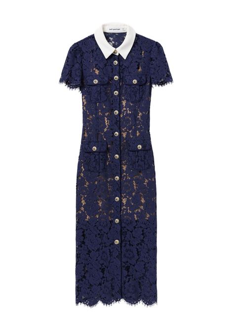 Blue embroidered-lace dress Self-Portrait - women