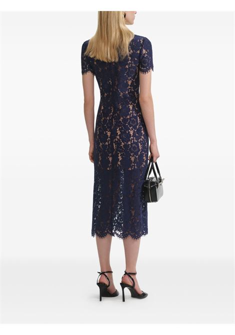 Abito midi in pizzo con colletto in blu Self-Portrait - donna SELF-PORTRAIT | PF25020MBL