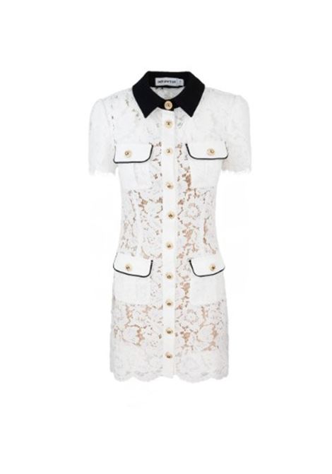 Abito mini in pizzo in bianco Self-portrait - donna SELF-PORTRAIT | PF25020SW