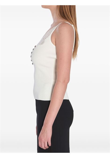 Canotta con scollo a V in bianco Self-portrait - donna SELF-PORTRAIT | PF25042TW