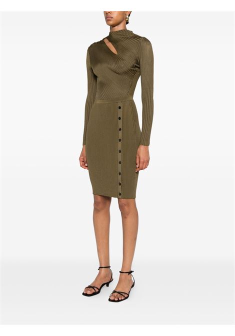 Abito a coste in verde oliva Self-Portrait - donna SELF-PORTRAIT | PF25080SG