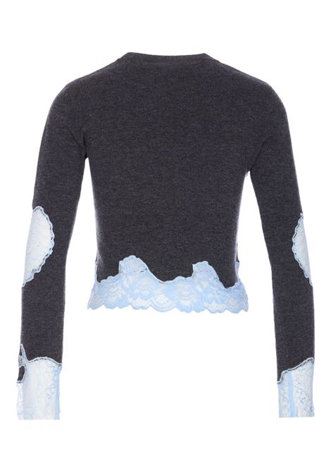 Maglione a maniche lunghe con pizzo in grigio Self-portrait - donna SELF-PORTRAIT | PF25083TGR