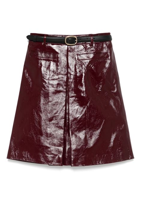 Gonna in pelle in bordeaux Self-Portrait - donna
