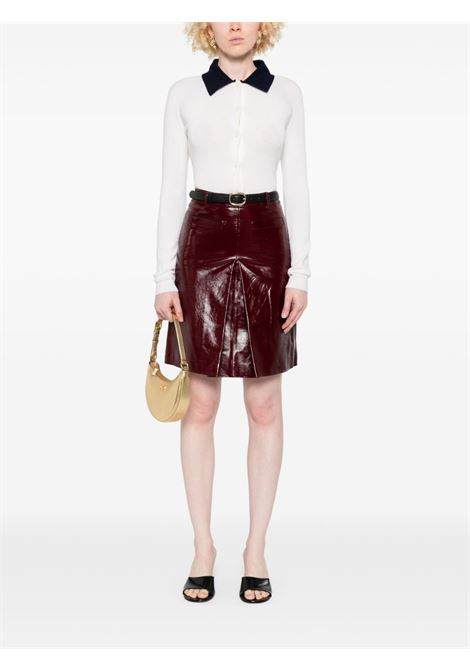 Gonna in pelle in bordeaux Self-Portrait - donna SELF-PORTRAIT | PF25091SKBU