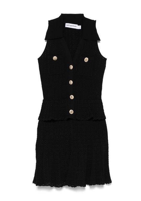 Abito all'uncinetto in nero Self-portrait - donna SELF-PORTRAIT | PF25093SBB