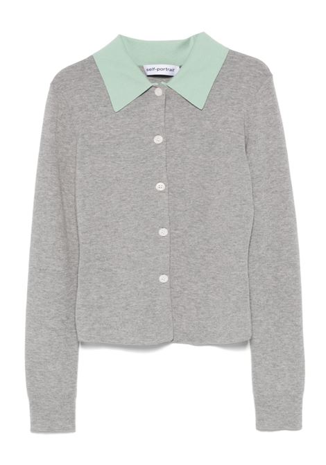 Cardigan in lana grigio Self-Portrait - donna