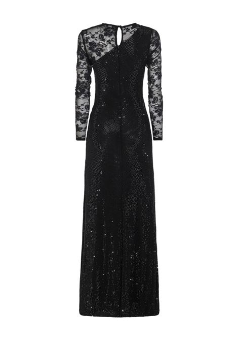 Black rhinestone-embellished long-sleeve maxi dress Self-portrait - women SELF-PORTRAIT | PF25100XAB