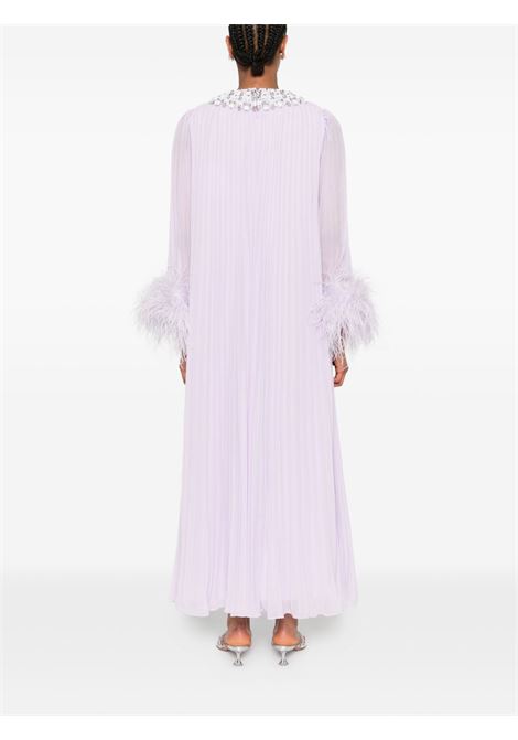 Pastel green feather-trim chiffon dress Self-portrait - women SELF-PORTRAIT | PF25108ML