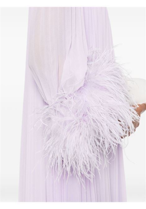 Pastel green feather-trim chiffon dress Self-portrait - women SELF-PORTRAIT | PF25108ML