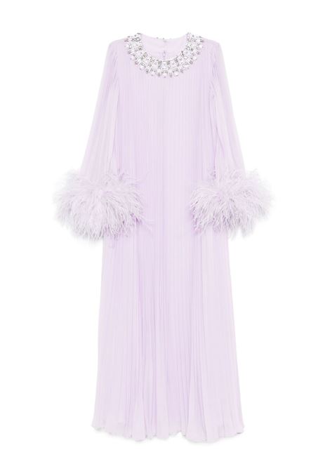Pastel green feather-trim chiffon dress Self-portrait - women SELF-PORTRAIT | PF25108ML