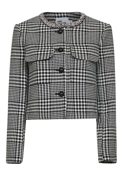 Giacca in pied-de-poule nero Self-Portrait - donna