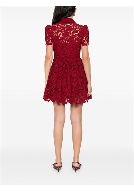 Abito corto a fiori in rosso scuro Self-Portrait - donna SELF-PORTRAIT | PF25112SBU
