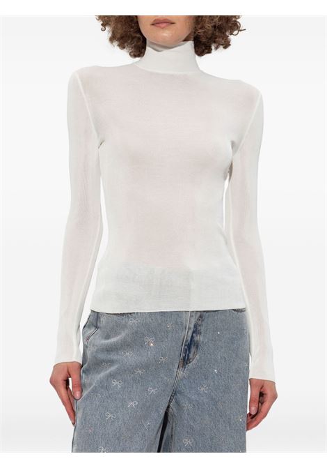 Top a coste a collo alto in bianco Self-portrait - donna SELF-PORTRAIT | PF25116TW