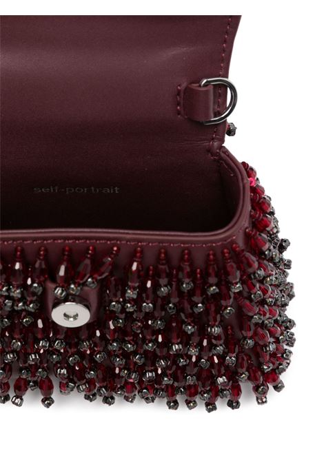 Borsa con cristalli bow in bordeux Self-portrait - donna SELF-PORTRAIT | PF25317BU