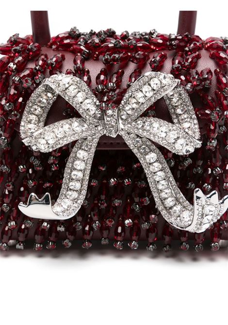 Borsa con cristalli bow in bordeux Self-portrait - donna SELF-PORTRAIT | PF25317BU