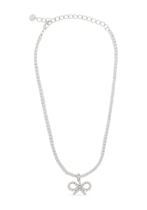 Collana da tennis con motivo a fiocco in argento Self-portrait - donna
