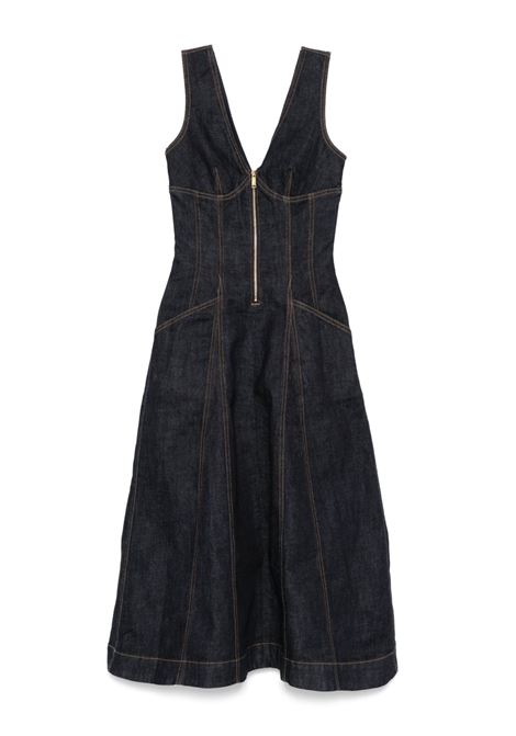 Abito midi in denim in blu Self-portrait - donna SELF-PORTRAIT | PF25801MBL