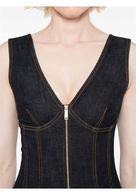 Abito midi in denim in blu Self-portrait - donna SELF-PORTRAIT | PF25801MBL