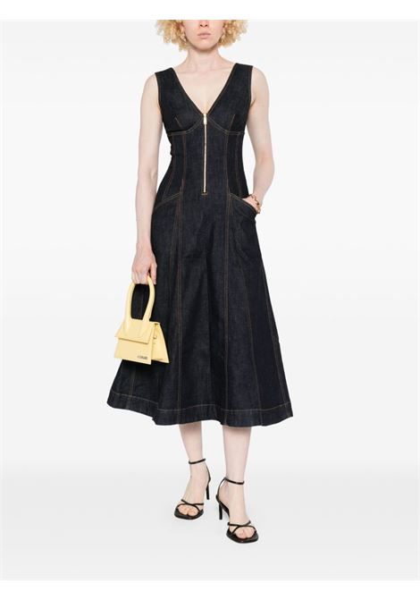 Abito midi in denim in blu Self-portrait - donna SELF-PORTRAIT | PF25801MBL