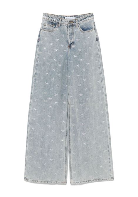 Jeans con decorazione in blu Self-portrait - donna
