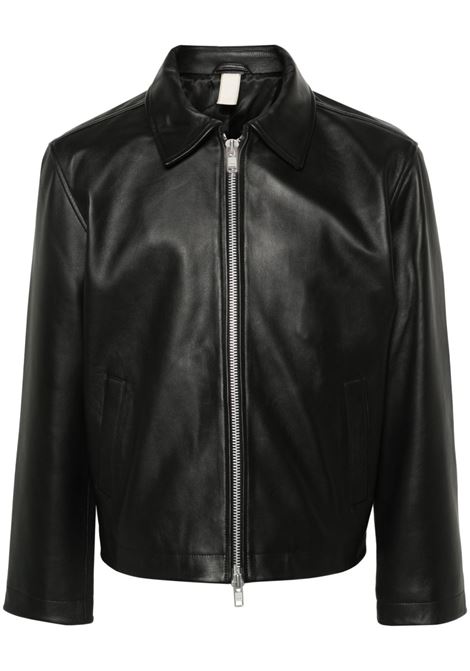 Giacca in pelle con zip in nero Sunflower - uomo