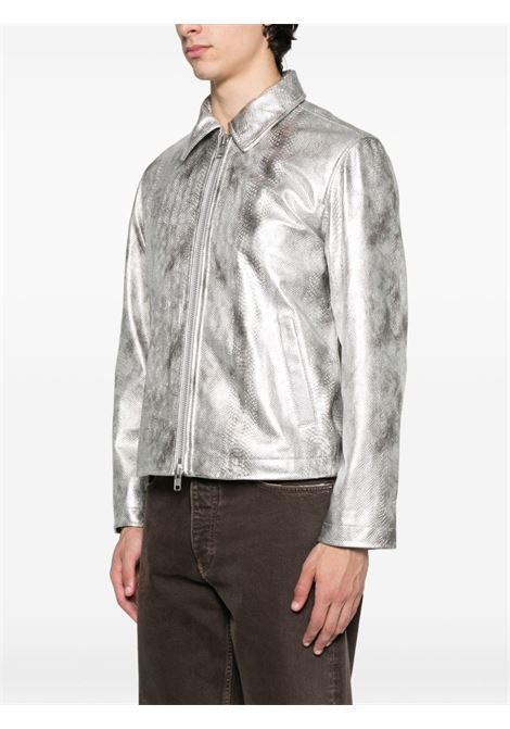 Silver snakeskin-effect zip-front jacket Sunflower - men SUNFLOWER | 6040980