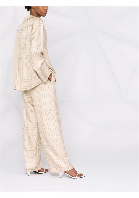 Pantaloni con stampa in beige - toteme - donna TOTEME | 213255707926