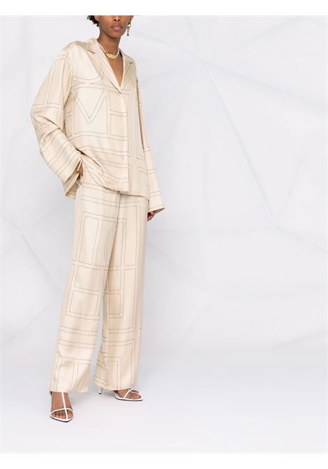 Camicia con monogramma in beige Toteme - donna TOTEME | 213755707926