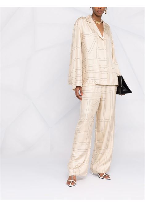 Camicia con monogramma in beige Toteme - donna TOTEME | 213755707926
