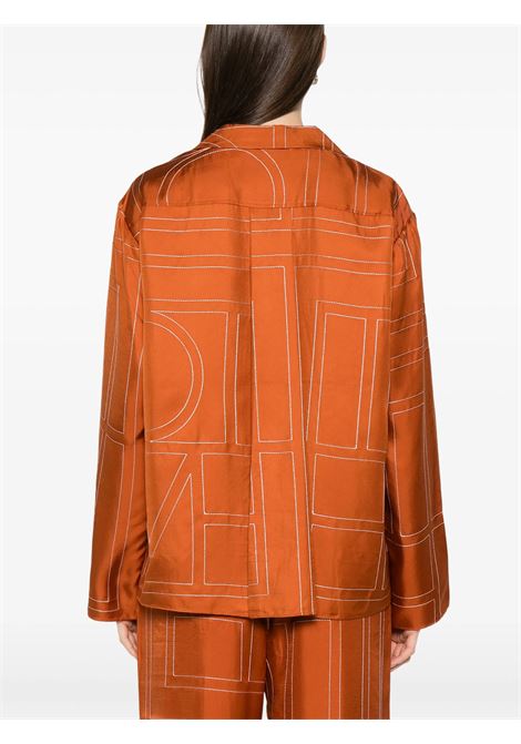 Camicia con monogramma in seta in marrone Toteme - donna TOTEME | 241WRT976FB0089161