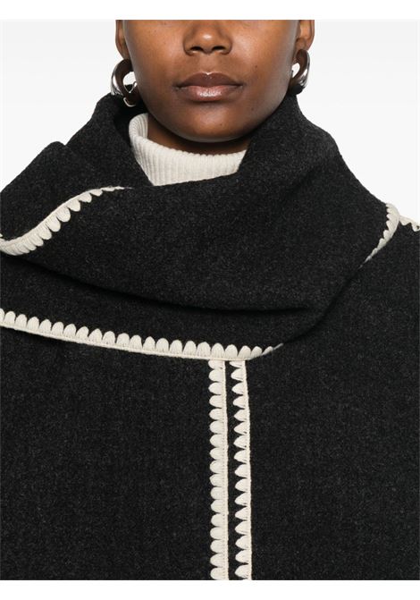 Grey scarf-detail jacket Toteme - women TOTEME | 244WRO918FB0292083